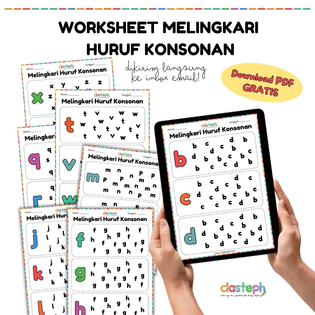 Worksheet Membaca Huruf Konsonan Clasteph